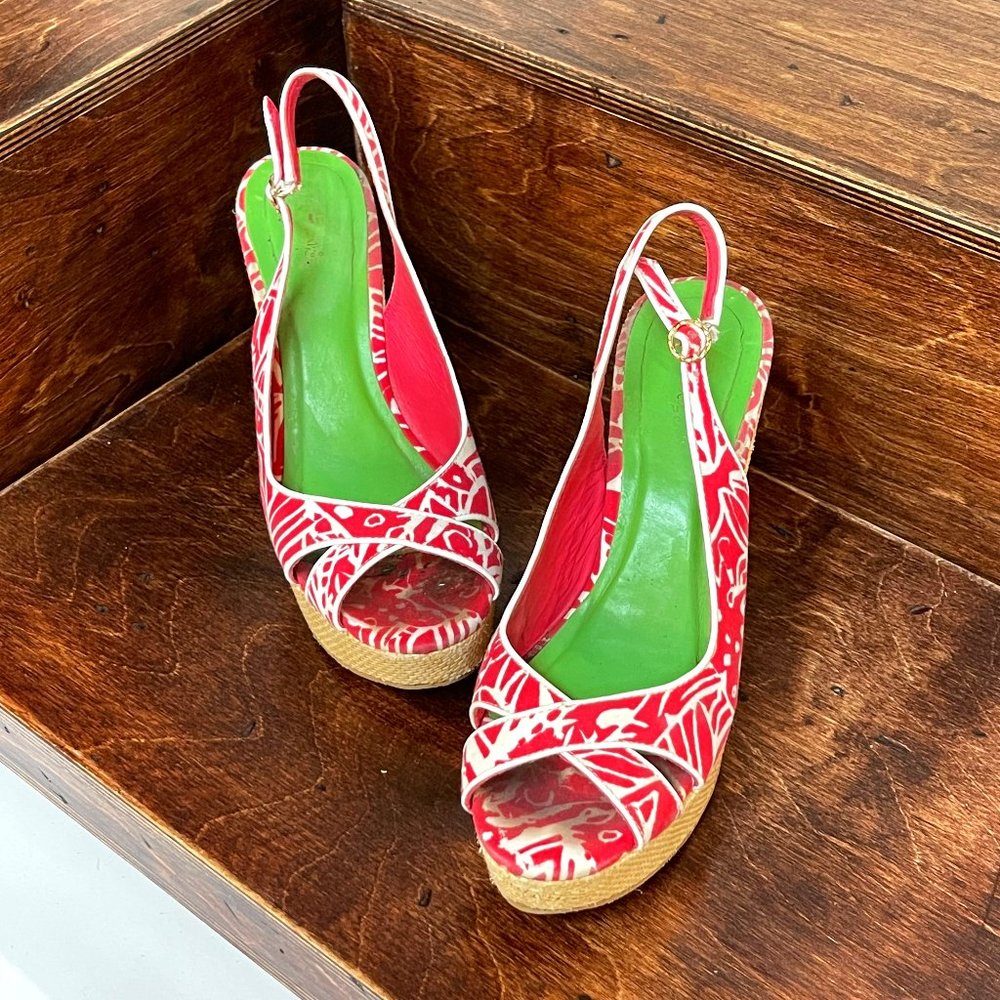 Strappy Floral Lilly Pulitzer Wedges